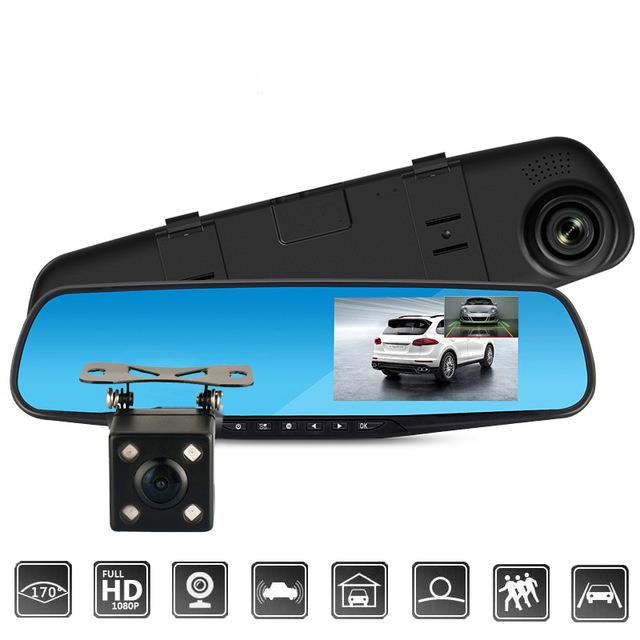 Dashcam Rétroviseur double lentille FULL HD Caméra de sécurité