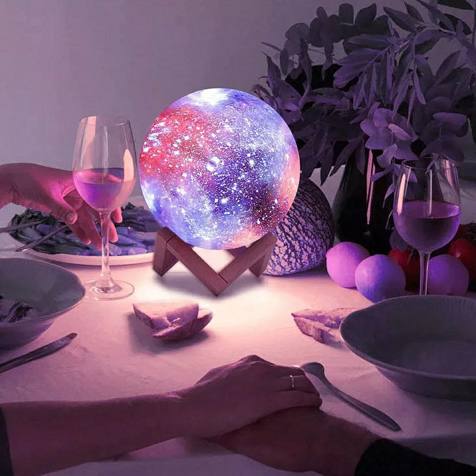 3D Galaxy Moon Lamp Night Light